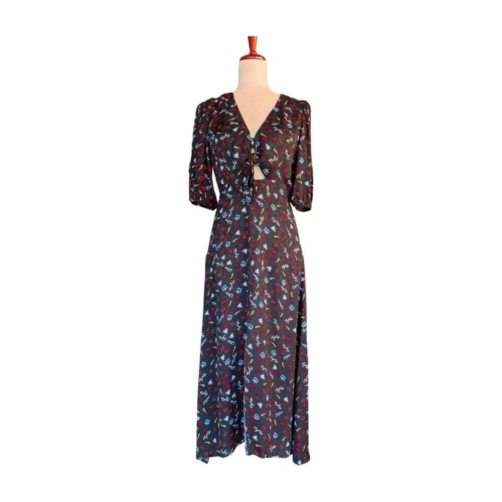 NWT Maje Rinobi Printed Midi French Dress Size FR38/US6